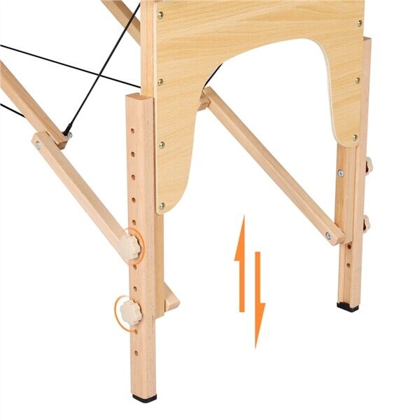 Cama Plegable De Masajes Portátil De 2 Secciones Negra