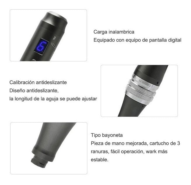 Pluma Microagujas Dr. Pen M8 +2 Cartuchos
